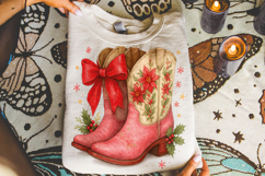 Christmas Cowboy Boots PNG, Country Christmas PNG, Western Product Image 1