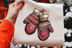 Christmas Cozy Red Mittens Clipart Product Image 2