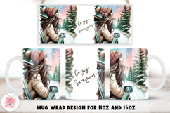 Christmas Mug Wrap For 11 oz and 15 oz, 3d Mug, Christmas Cozy Vibes Png