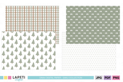 holiday digital papers in warm muted colors