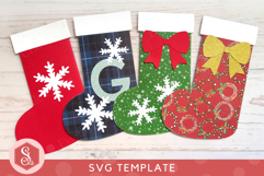 Christmas Stocking Gift Card Holder SVG Template Product Image 1