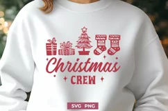 Christmas Crew SVG PNG, Festive Christmas Shirt Trendy Print Product Image 1