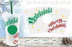 Christmas starbucks cup svg, venti cold cup svg wrap, Product Image 1