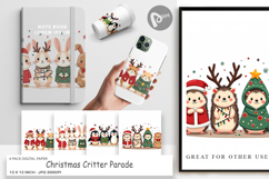 Christmas Critter Parade Digital Paper Product Image 1
