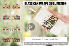 Christmas Critter Parade Glass Can Product Image 1