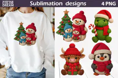 Christmas Crochet Clipart | Christmas Knitted Sublimation Product Image 1