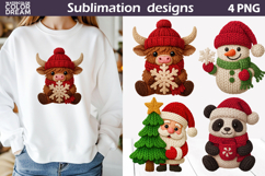 Christmas Crochet Clipart | Christmas Knitted Sublimation Product Image 1