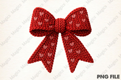Christmas Crochet Bow PNG Product Image 1
