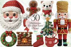 Christmas Crochet Yarn Clipart Bundle Product Image 1