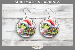 Christmas Crocodile v1 Entangled in Lights Round Earrings Su Product Image 1