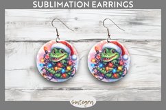 Christmas Crocodile v2 Entangled in Lights Round Earrings Su Product Image 1