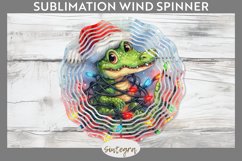 Christmas Crocodile v3 Entangled in Lights Wind Spinner Subl Product Image 1