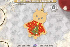 Christmas Animal Cross Stitch Ornaments Laser Cut Bundle Product Image 9