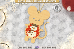 Christmas Animal Cross Stitch Ornaments Laser Cut Bundle Product Image 11