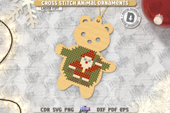 Christmas Animal Cross Stitch Ornaments Laser Cut Bundle Product Image 12
