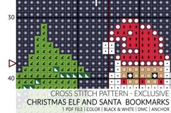 Christmas cross stitch pattern christmas bookmark santa claus elf 3