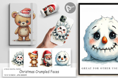 Christmas Crumpled Faces Digital Paper Product Image 1