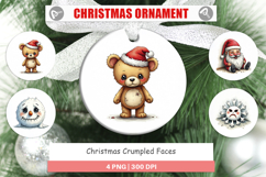Christmas Crumpled Faces Ornament Product Image 1