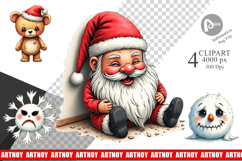 Christmas Crumpled Faces Clipart Product Image 1