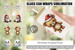 Christmas Crumpled Faces Glass Can Product Image 1