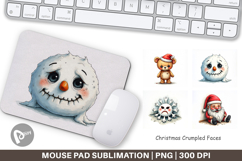 Christmas Crumpled Faces Mouse Pad Product Image 1