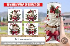 Tumbler Sublimation Wrap Christmas Cupcake Product Image 1