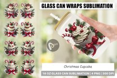Glass Can Wraps Christmas Cupcake Product Image 1