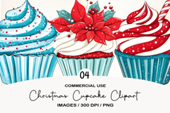 Christmas Cupcake Clipart Sublimation Product Image 1