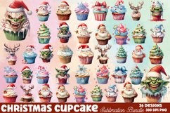 Christmas Cupcake Collection Bundle, Christmas Cupcake Clipart, Christmas Cupcake Clipart Bundle,  Christmas Cupcake Watercolor, Watercolor Christmas Cupcake, Christmas Cupcake Sublimation, Christmas Cupcake, Christmas Cupcake Clip Art, Christmas Cupcake 