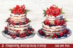 Christmas Cake Clipart, Christmas Cake Clipart Product Image 1