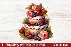 Christmas Cake Clipart, Christmas Cake Clipart Product Image 1