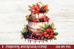 Christmas Cake Clipart, Christmas Cake Clipart Product Image 1