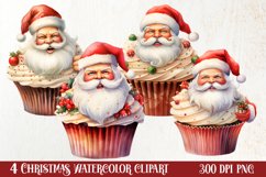 Christmas Cupcake Collection, Christmas Cupcake Clipart Product Image 1