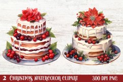 Christmas Cake Clipart, Christmas Cake Clipart Product Image 1