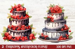 Christmas Cake Clipart, Christmas Cake Clipart Product Image 1