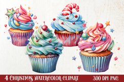 Christmas Cupcake Collection, Christmas Cupcake Clipart Product Image 1