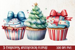 Christmas Cupcake Collection, Christmas Cupcake Clipart Product Image 1
