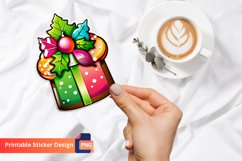 Christmas Cupcake Sticker, Festive Holiday Cupcake Sticker Product Image 1