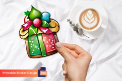 Christmas Cupcake Sticker, Festive Holiday Cupcake Sticker Product Image 1