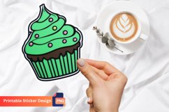 Christmas Cupcake Sticker, Christmas Themed Cupcake Sticker Product Image 1