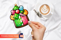 Christmas Cupcake Sticker, Festive Holiday Cupcake Sticker Product Image 1
