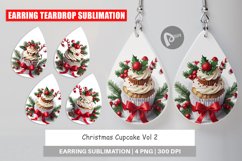 Earring teardrop sublimation design Christmas Cupcake Product Image 1