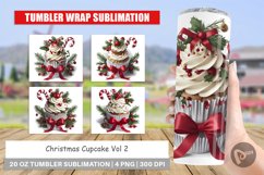 Tumbler Sublimation Wrap Christmas Cupcake Product Image 1