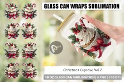 Glass Can Wraps Christmas Cupcake Product Image 1