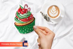 Christmas Cupcakes Sticker, Holiday Dessert Sticker Product Image 1