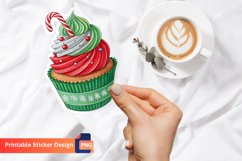 Christmas Cupcakes Sticker, Holiday Dessert Sticker Product Image 1