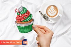 Christmas Cupcakes Sticker, Holiday Dessert Sticker Product Image 1