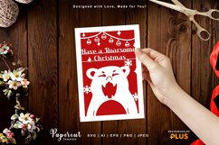Bear with Have a Roarsome Christmas Text Papercut Product Image 1