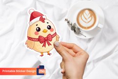 Christmas Cute Chicken Sticker, Christmas Animal Sticker Product Image 1