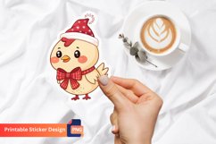 Christmas Cute Chicken Sticker, Christmas Animal Sticker Product Image 1